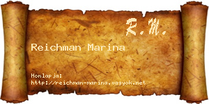 Reichman Marina névjegykártya